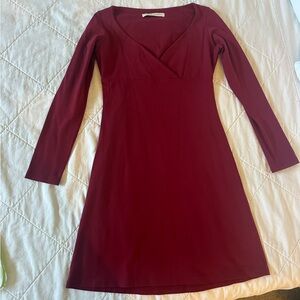 Susana Monaco Burgundy/ Dark Red Long Sleeve Dress- size women’s small